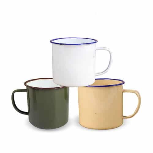 custom enamel camp mugs